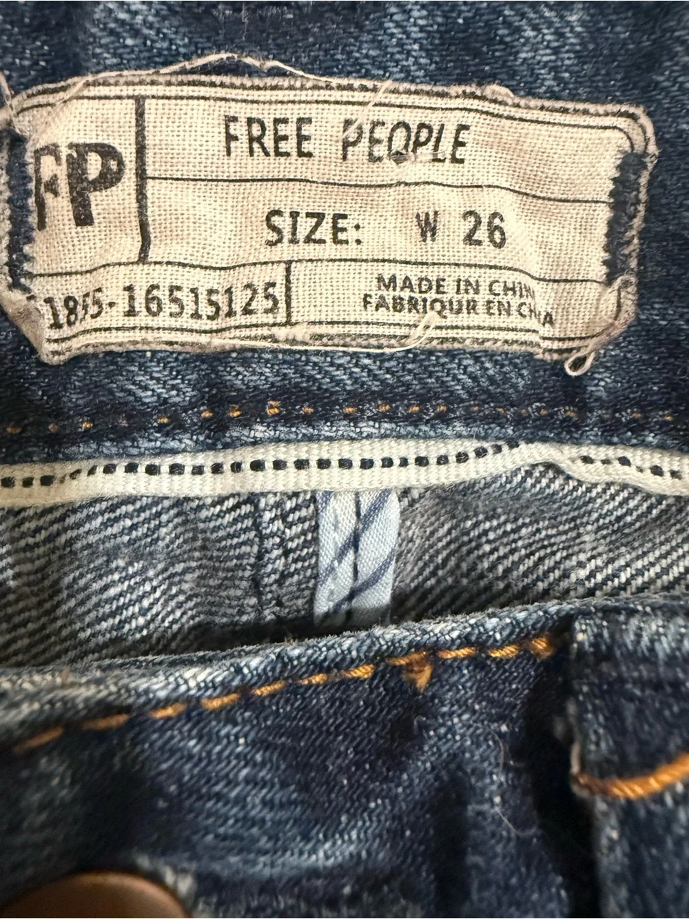 Free People Dark Blue Distressed Denim Cutoff Shorts